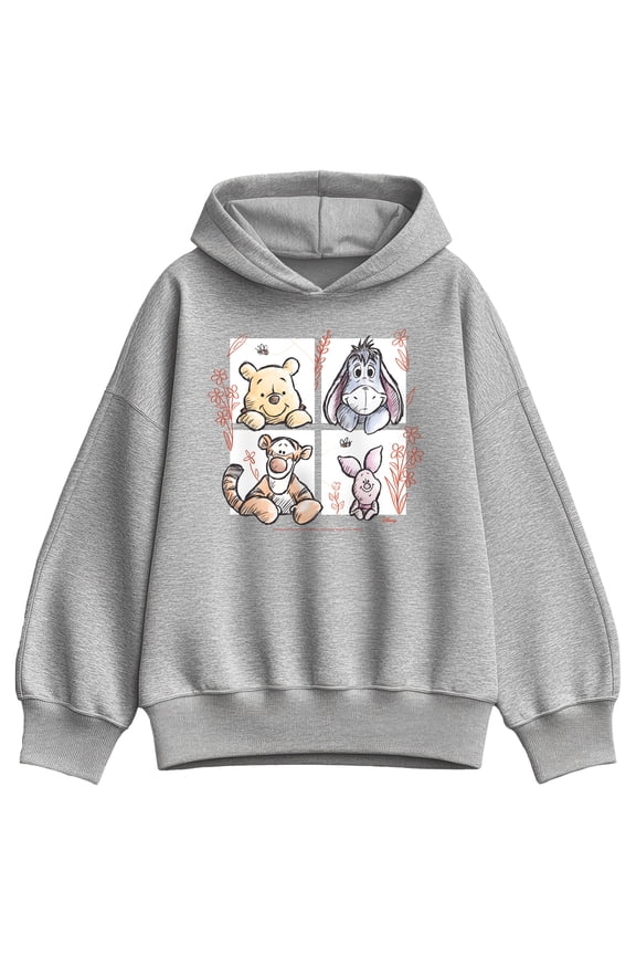 - Character Grid Drawing - Women's Oversized Fleece Hoodie Sweatshirt