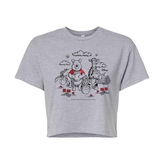 Winnie the Pooh - Character Group Honey - Juniors Cropped Graphic T-Shirt