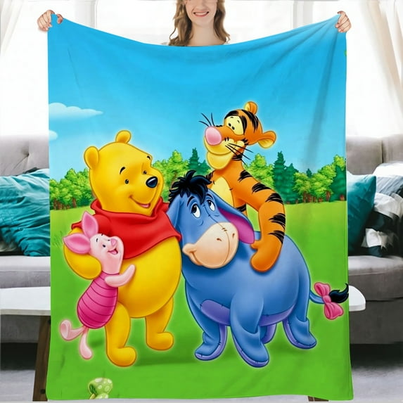 Winnie the Pooh Characters Ultra-Soft Throw Blanket Themed Blanket Soft Plush Blanket Comfortable , Kids Bedding in Home Bed Sofa Chairs Dorm