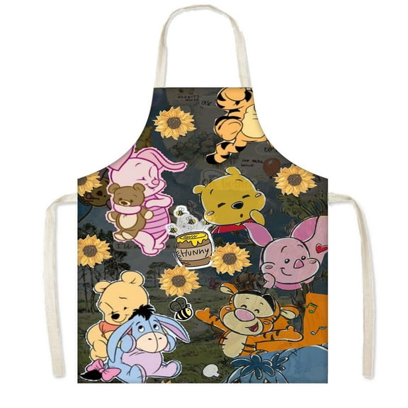 Winnie the Pooh Chef Aprons Adjustable, BBQ Waterproof & Oil-Proof Aprons Cute Gifts 75x65cm