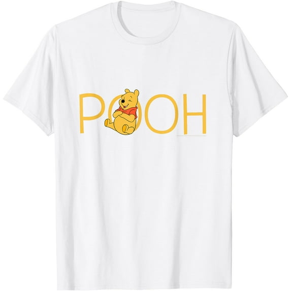 Winnie the Pooh Classic Lettering T-Shirt for Men Women, White Color, Size S