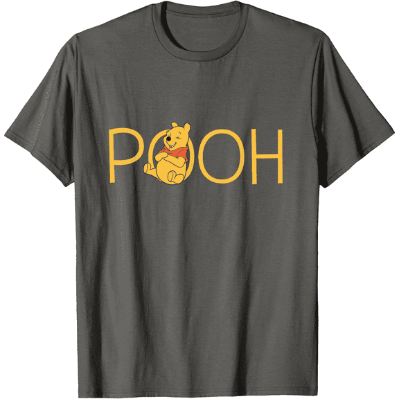 Winnie the Pooh Classic Lettering Unisex Softstyle T-Shirt for Men Women Kids,Charcoal Color,Size YXS