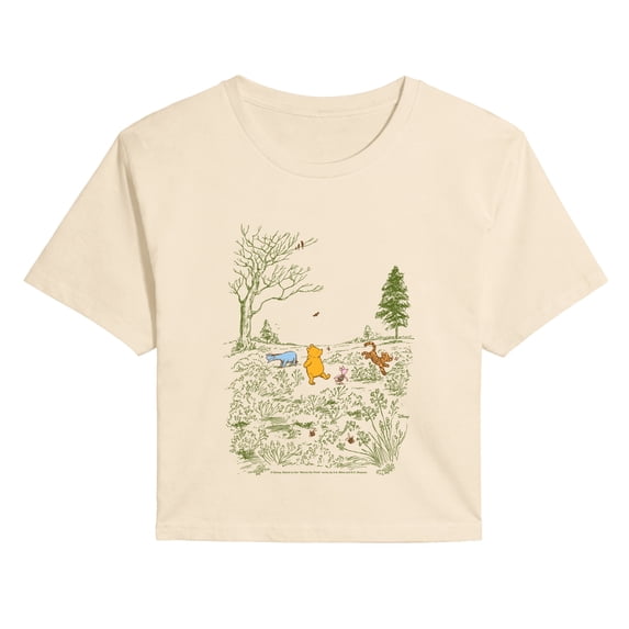 Winnie the Pooh - Cottagecore Scene Women's Cropped Graphic T-Shirt