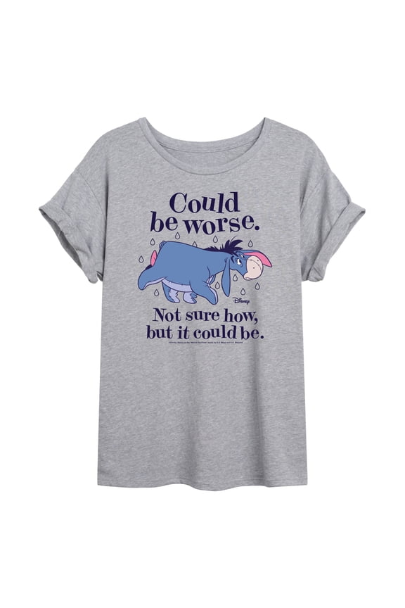 - Could Be Worse Eeyore - Juniors Oversized Graphic T-Shirt