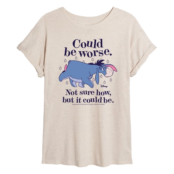 Winnie the Pooh - Could Be Worse Eeyore - Juniors Oversized Graphic T-Shirt