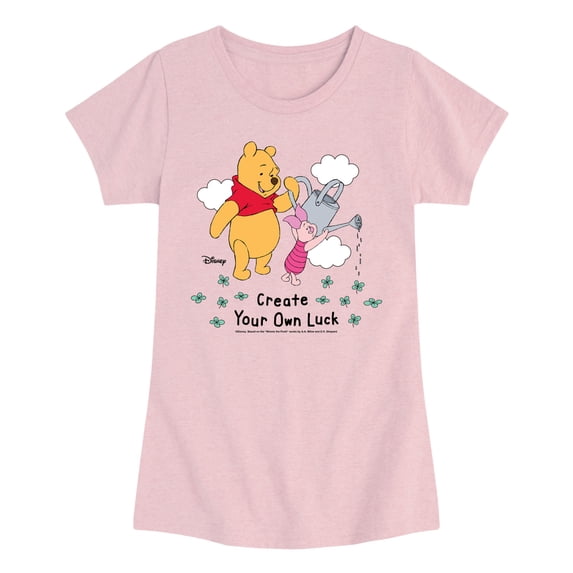 Winnie the Pooh - Create Own Luck - Youth Girls Fitted Short Sleeve T-Shirt