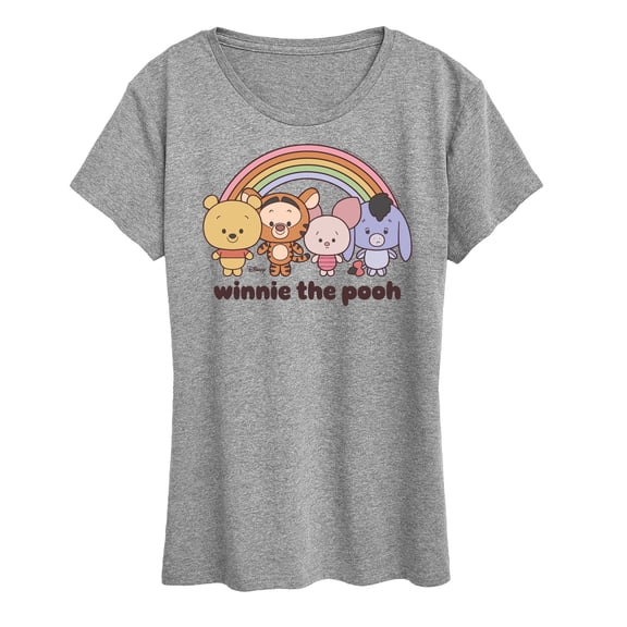 Winnie the Pooh -  Cute Pooh And Friends Rainbow- Women's Short Sleeve Graphic T-Shirt