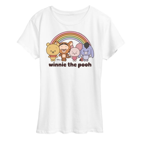 Winnie the Pooh -  Cute Pooh And Friends Rainbow- Women's Short Sleeve Graphic T-Shirt