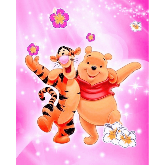 Winnie the Pooh DIY 5D Diamond Painting Full Round Drill Kit Picture Craft Home Wall Decor 12X16Inch
