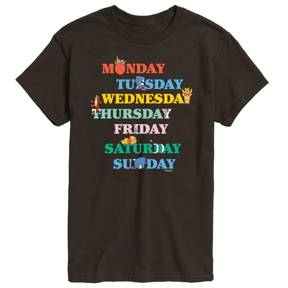 Winnie the Pooh - Days of the Week with Piglet, Tigger, Eeyore - Men's Short Sleeve Graphic T-Shirt