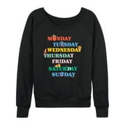 WINNIE THE POOH - Days of the Week with Piglet, Tigger, Eeyore - Women's Lightweight French Terry Long Sleeve Shirt