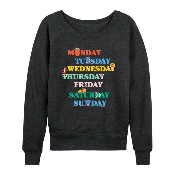 Winnie the Pooh - Days of the Week with Piglet, Tigger, Eeyore - Women's Lightweight French Terry Long Sleeve Shirt