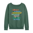 thumbnail image 1 of Winnie the Pooh - Days of the Week with Piglet, Tigger, Eeyore - Women's Lightweight French Terry Long Sleeve Shirt, 1 of 4