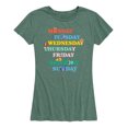 thumbnail image 1 of Winnie the Pooh - Days of the Week with Piglet, Tigger, Eeyore - Women's Short Sleeve Graphic T-Shirt, 1 of 4