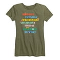 thumbnail image 1 of Winnie the Pooh - Days of the Week with Piglet, Tigger, Eeyore - Women's Short Sleeve Graphic T-Shirt, 1 of 1