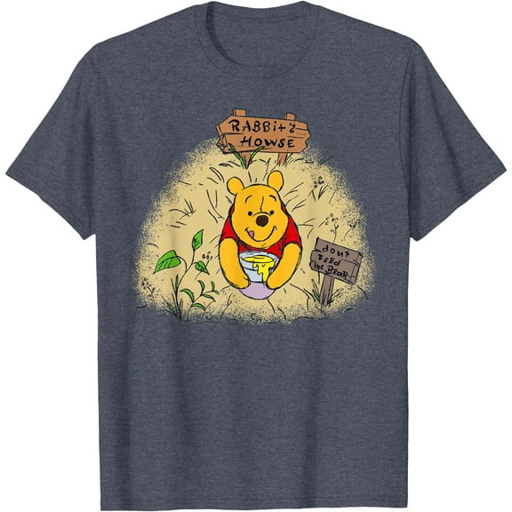 Winnie the Pooh Don’t Feed the Bear Unisex Softstyle T-Shirt for Men Women Kids,Heather Navy Color,Size L