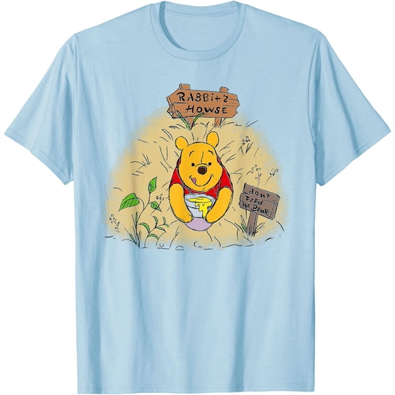 Winnie the Pooh Don’t Feed the Bear Unisex Softstyle T-Shirt for Men Women Kids,Light Blue Color,Size YXS