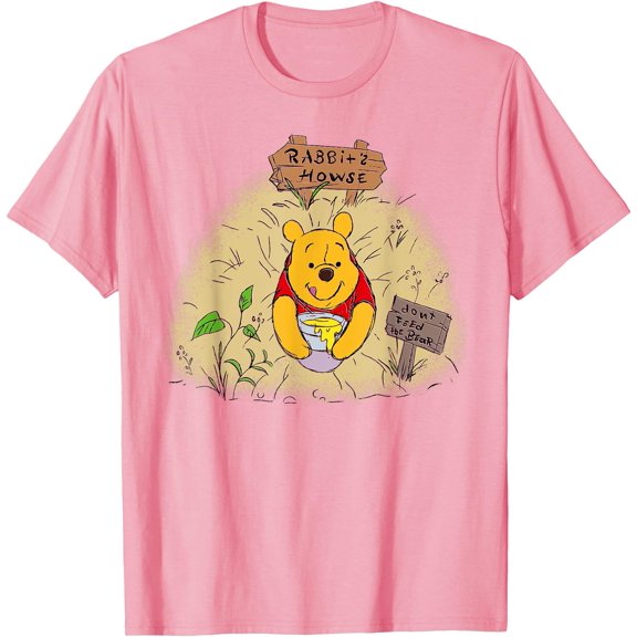 Winnie the Pooh Don’t Feed the Bear Unisex Softstyle T-Shirt for Men Women Kids,Light Pink Color,Size L