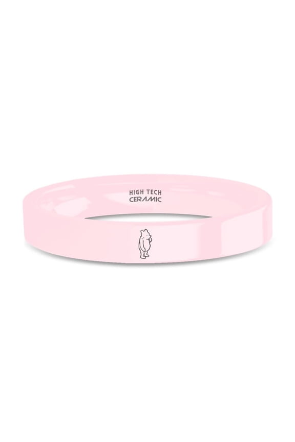Winnie-the-Pooh EH Shepard Engraved Pink Ceramic Wedding Ring, 4mm, Size 10.5
