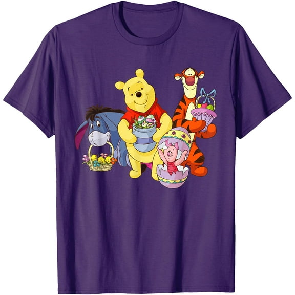 Winnie the Pooh Easter Characters Unisex Softstyle T-Shirt for Men Women Kids