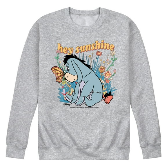 Winnie the Pooh - Eeyore Butterfly Flowers - Men's Crew Fleece Sweatshirt