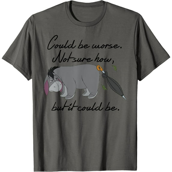 Winnie the Pooh Eeyore Could be Worse Unisex Softstyle T-Shirt for Men Women Kids,Charcoal Color,Size L
