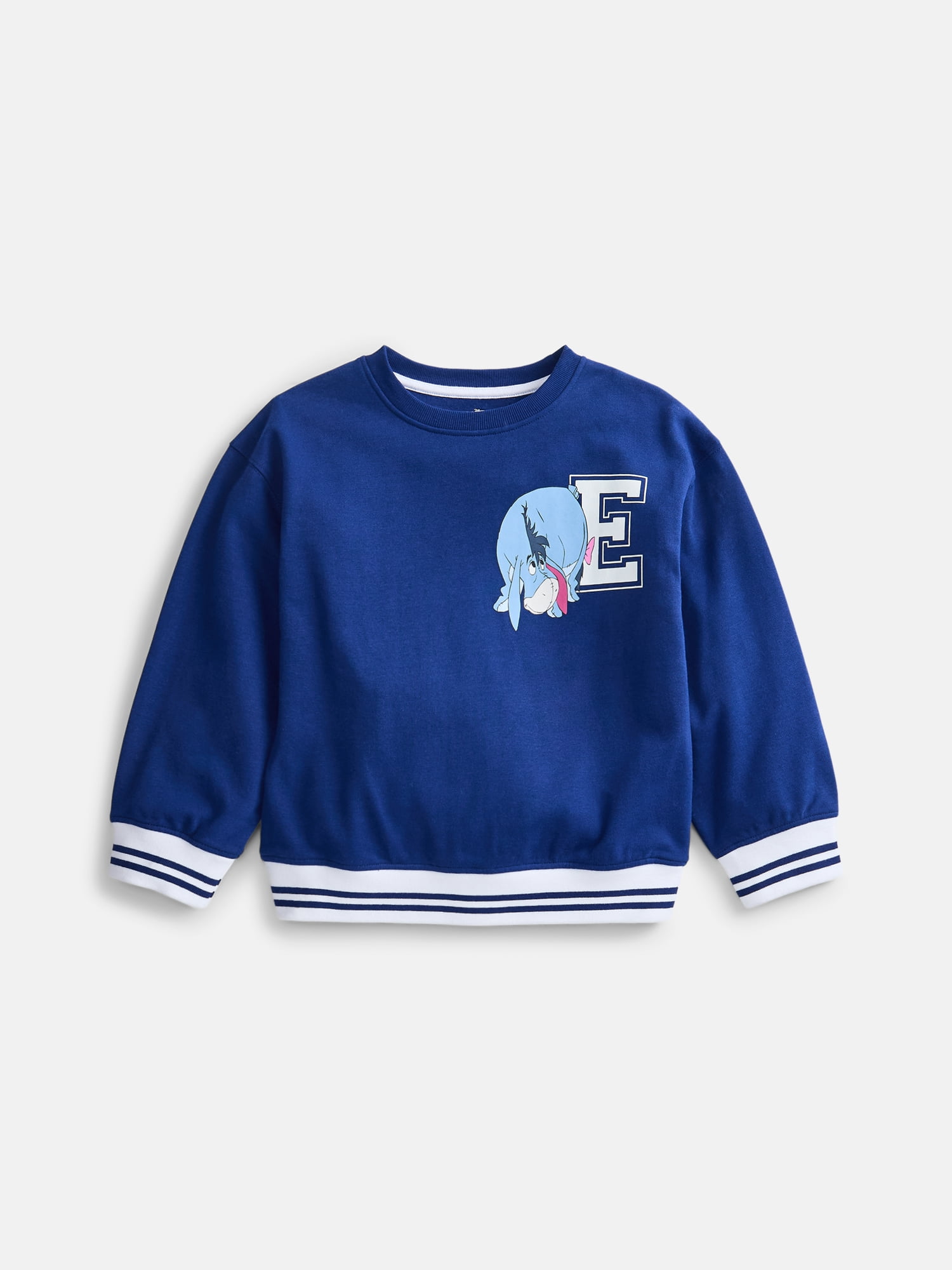 Winnie the Pooh Eeyore Girls’ Front Back Graphic Sweatshirt with Long Sleeves, Sizes 4-16