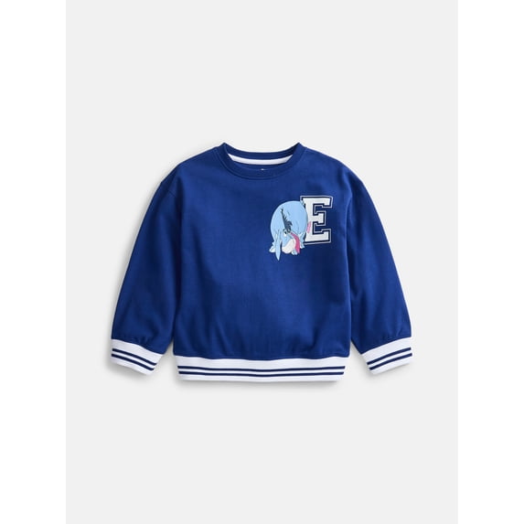 Winnie the Pooh Eeyore Girls’ Front Back Graphic Sweatshirt with Long Sleeves, Sizes 4-16