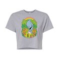 thumbnail image 1 of Winnie the Pooh - Eeyore Grazing Through Flowers - Rainbow - Juniors Cropped Cotton Blend T-Shirt, 1 of 4