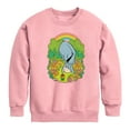 thumbnail image 1 of Winnie the Pooh - Eeyore Grazing Through Flowers - Rainbow - Toddler And Youth Crewneck Fleece Sweatshirt, 1 of 3