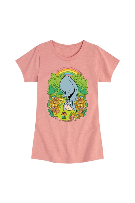 - Eeyore Grazing Through Flowers - Rainbow - Toddler And Youth Girls Short Sleeve Graphic T-Shirt