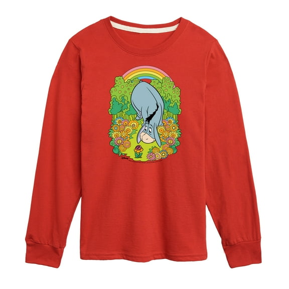 Winnie the Pooh - Eeyore Grazing Through Flowers - Rainbow - Toddler And Youth Long Sleeve Graphic T-Shirt
