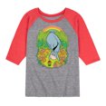 thumbnail image 1 of Winnie the Pooh - Eeyore Grazing Through Flowers - Rainbow - Toddler And Youth Raglan Graphic T-Shirt, 1 of 1