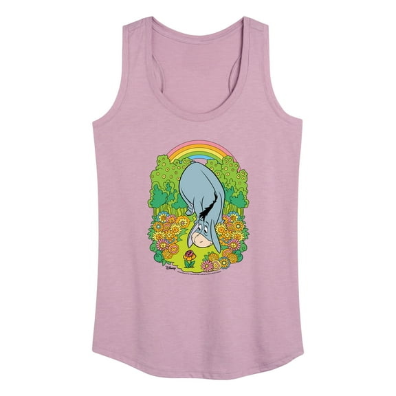 Winnie the Pooh - Eeyore Grazing Through Flowers - Rainbow - Women's Racerback Tank Top