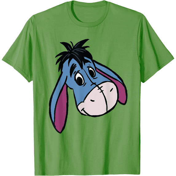 Winnie the Pooh Eeyore Happy Big Face Unisex Softstyle T-Shirt for Men Women Kids,Lime Color,Size 3XL
