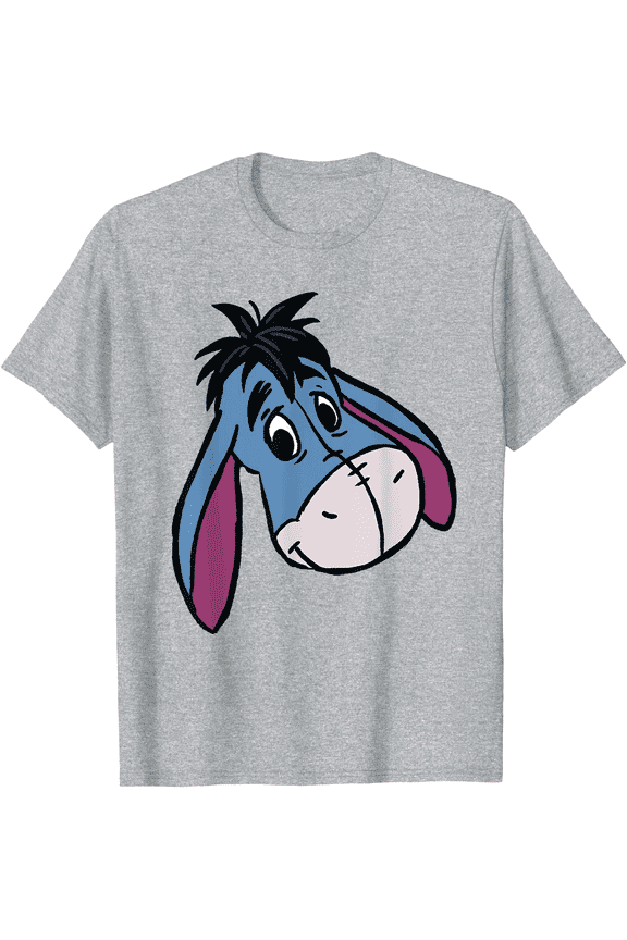 Winnie the Pooh Eeyore Happy Big Face Unisex Softstyle T-Shirt for Men Women Kids,Sport Grey Color,Size 5/6