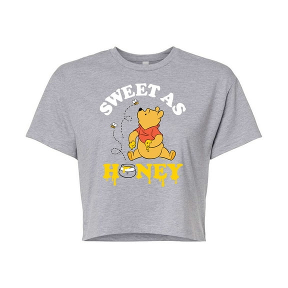 Winnie the Pooh - Enjoying Honey - Sweet as Honey - Juniors Cropped Cotton Blend T-Shirt