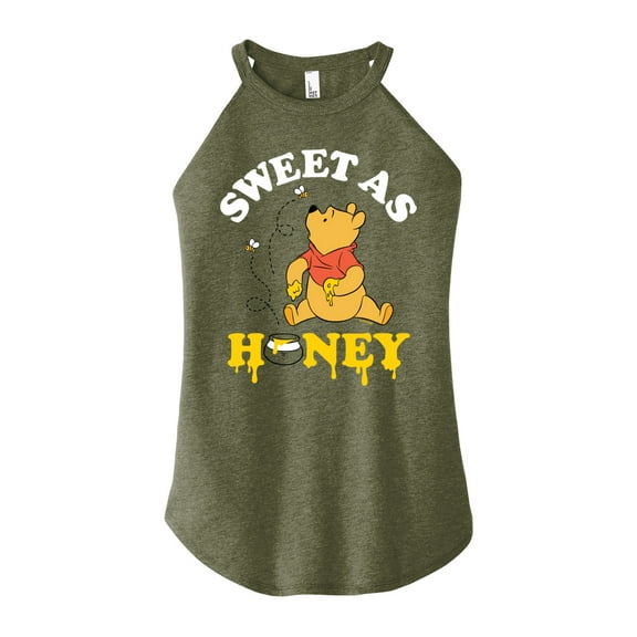Winnie the Pooh - Enjoying Honey - Sweet as Honey - Juniors High Neck Tank Top