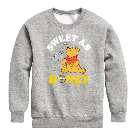 Winnie the Pooh - Enjoying Honey - Sweet as Honey - Toddler And Youth Crewneck Fleece Sweatshirt