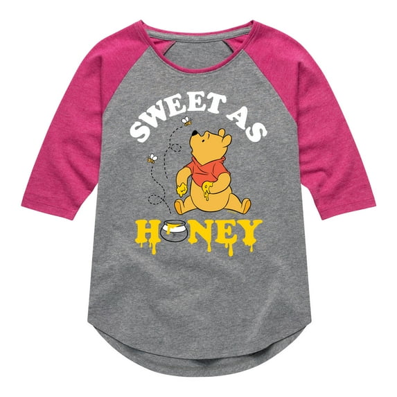 Winnie the Pooh - Enjoying Honey - Sweet as Honey - Toddler And Youth Girls Raglan Graphic T-Shirt