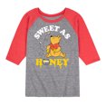 thumbnail image 1 of Winnie the Pooh - Enjoying Honey - Sweet as Honey - Toddler And Youth Raglan Graphic T-Shirt, 1 of 1