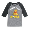 thumbnail image 1 of Winnie the Pooh - Enjoying Honey - Sweet as Honey - Toddler And Youth Raglan Graphic T-Shirt, 1 of 3