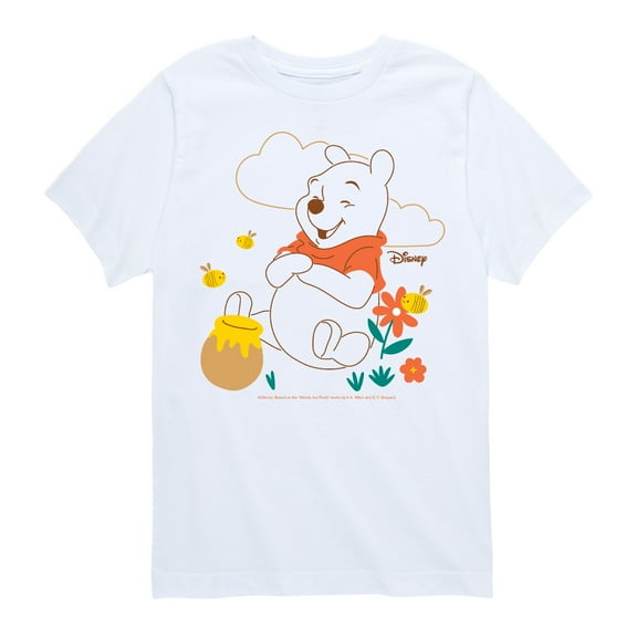 Winnie the Pooh - Enjoys Honey - Toddler And Youth Short Sleeve Graphic T-Shirt