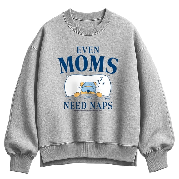 Winnie the Pooh - Even Moms Need Naps - Women's Oversized Fleece Crew Sweatshirt