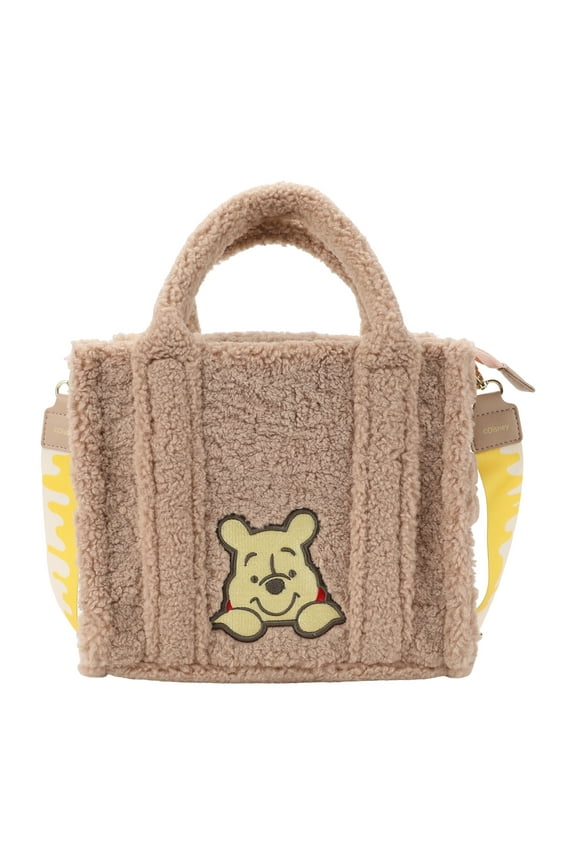 Winnie the Pooh Faux Shearling Tote Bag With Detachable Strap