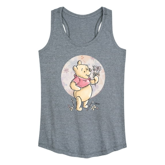 Winnie the Pooh - Floral Circle Pooh - Women's Racerback Tank Top