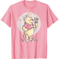 thumbnail image 1 of Winnie the Pooh Floral Circle Unisex Softstyle T-Shirt for Men Women Kids,Light Pink Color,Size YM, 1 of 5