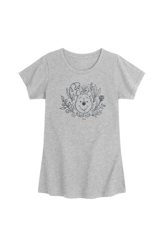 - Floral Face - Toddler Girls Fitted Short Sleeve T-Shirt