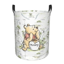 Winnie the Pooh Foldable Laundry Hamper Waterproof Storage Basket with Handle for Toy Collection Bedroom Bathroom Living Room(Small)
