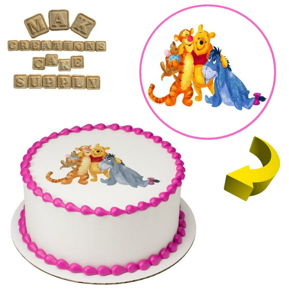 Winnie the Pooh & Friends 8" Round Edible Cake Topper ~ Can be used on 8", 9" or 10" Cakes